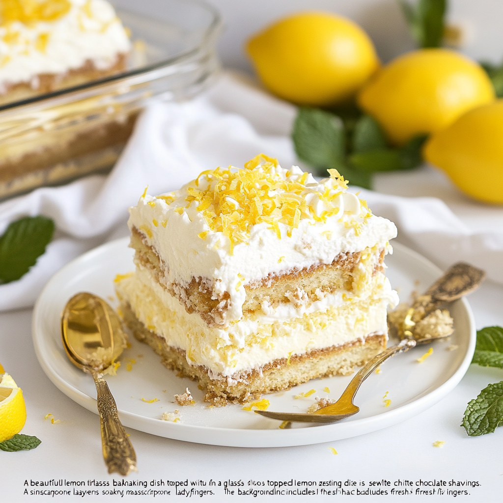 "Delicious Lemon Tiramisu Recipe – No-Bake Dessert with Mascarpone and Ladyfingers"