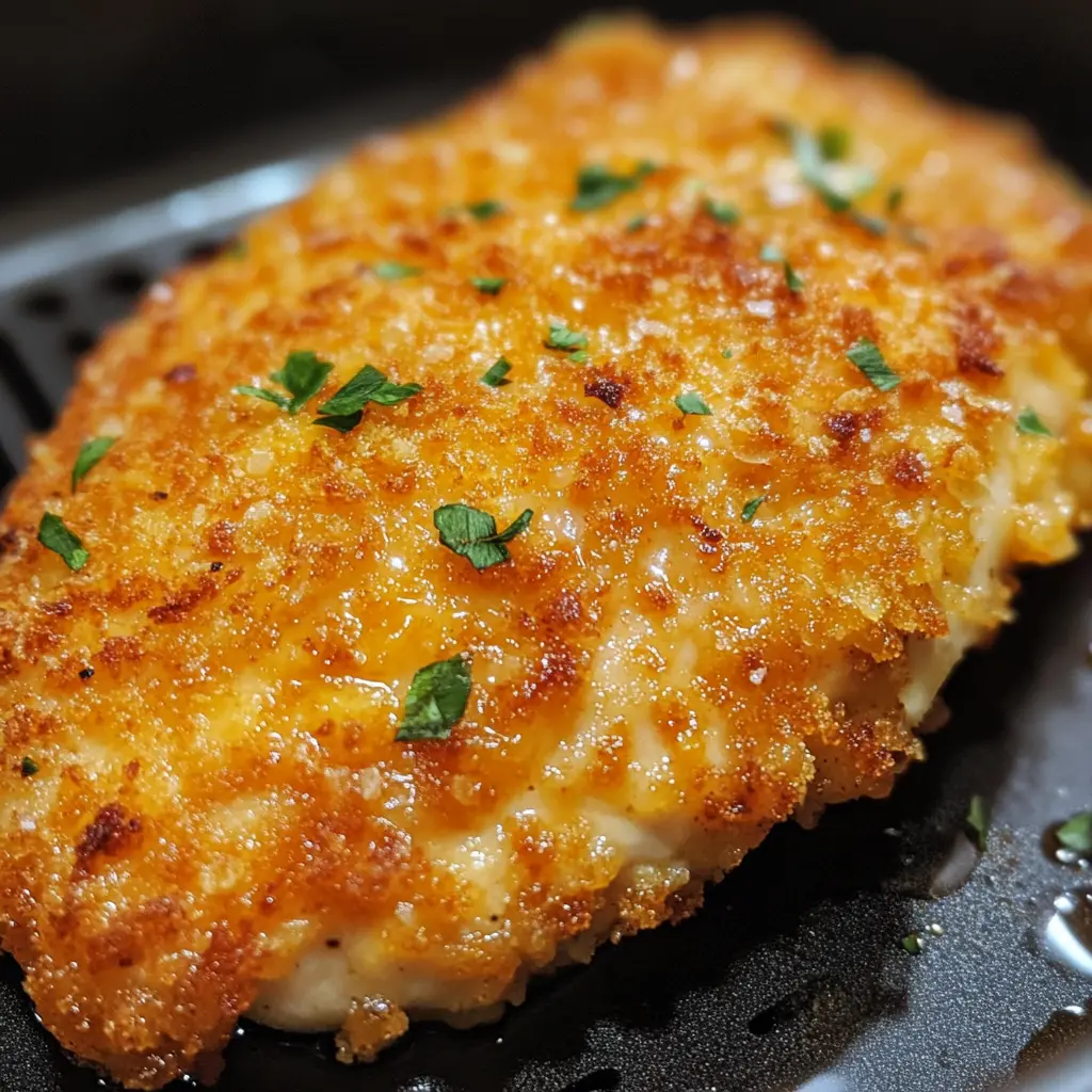 Meat thermometer checking the internal temperature of cooked chicken breasts.