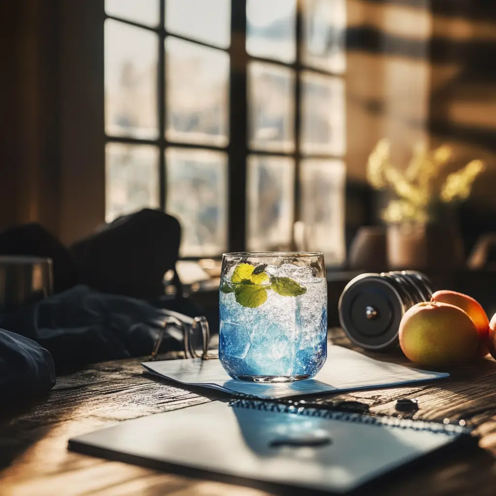 Stirring blue salt health tonic for men