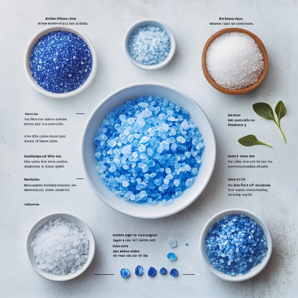 Comparison of blue salt vs Himalayan, sea salt, and table salt for men’s health