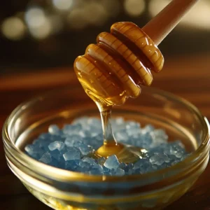 Adding raw honey for blue salt trick for men health tonic