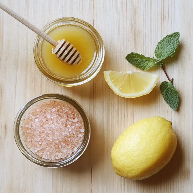 Three key ingredients for the 3 Ingredient Salt Trick: Himalayan pink salt, lemon juice, and raw honey