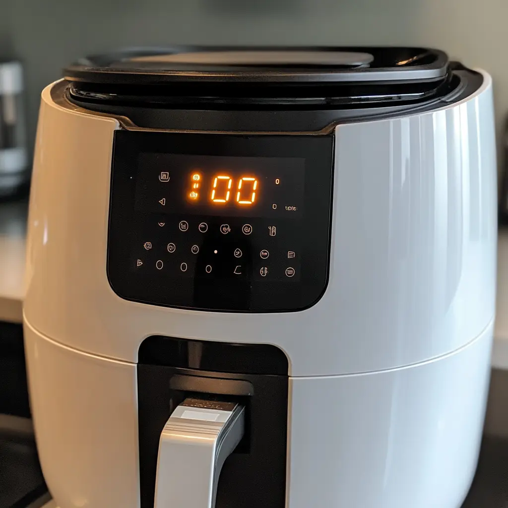 Chicken breasts spaced evenly in the air fryer basket before cooking.