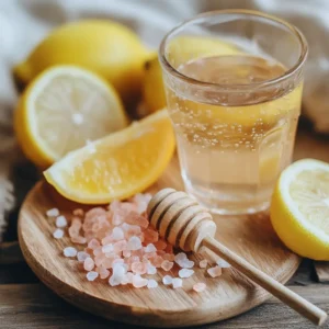 Ingredients for the Pink Salt Weight Loss Trick: Himalayan pink salt, lemon, honey, and water