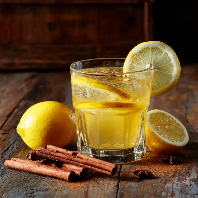 Finished Zepbound weight loss drink served in a glass with fresh ingredients like lemon and cinnamon.