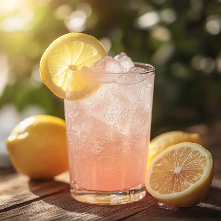 Served pink salt weight loss drink with lemon garnish