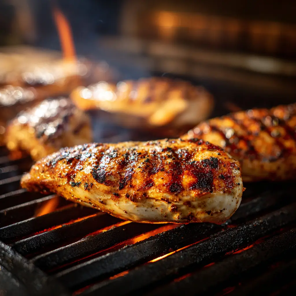 Grilling Chicken for Chicken Caesar Salad