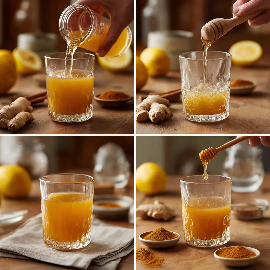 Step-by-step process of making Zepbound drink for weight loss with natural ingredients.