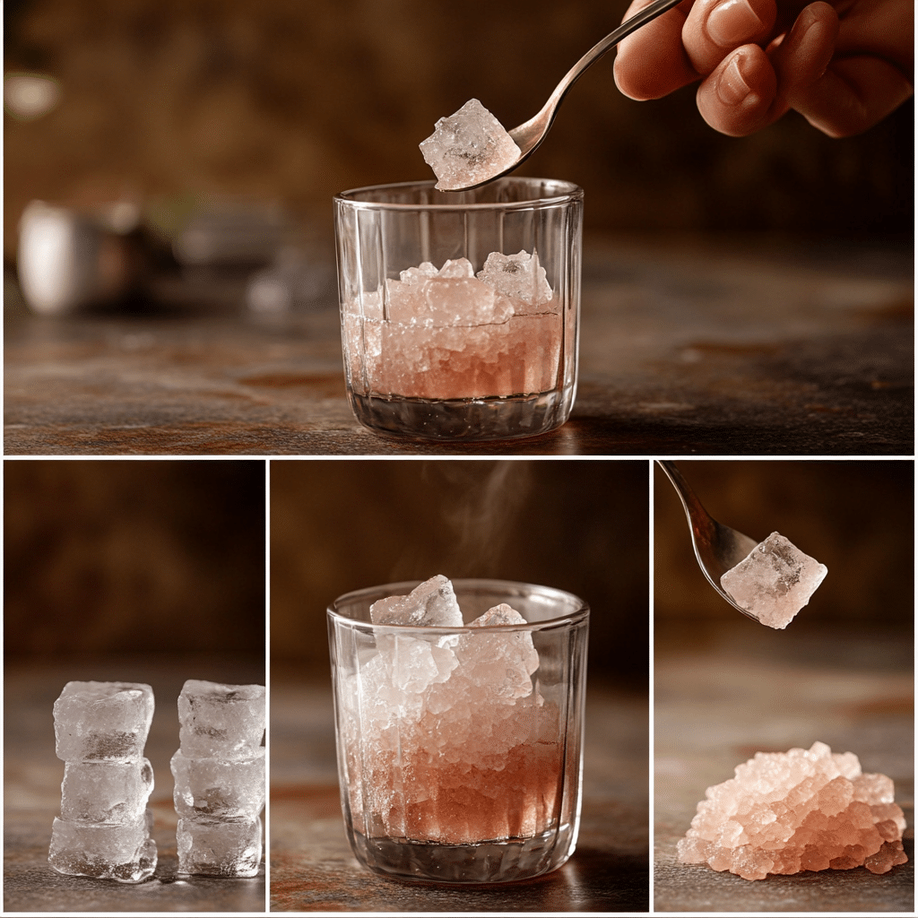 Step-by-step preparation of Pink Salt and Ice Detox Drink